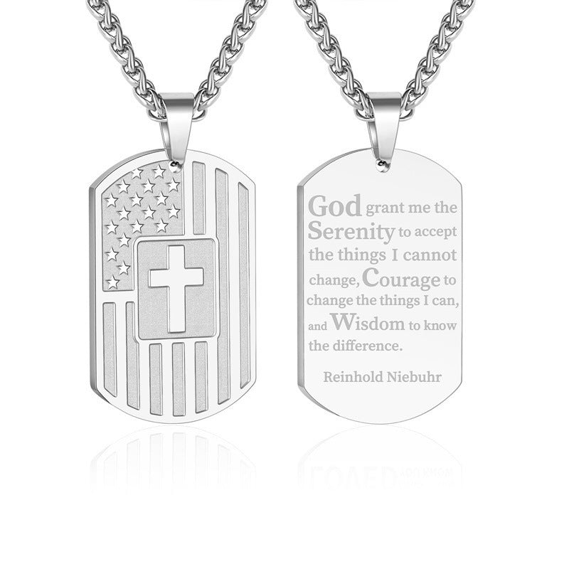 Wholesale Stainless Steel Flag Cross Titanium Steel Necklaces